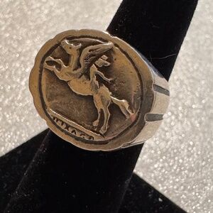 DIAN MALOUF STERLING SILVER PEGASUS RING SIZE 6
